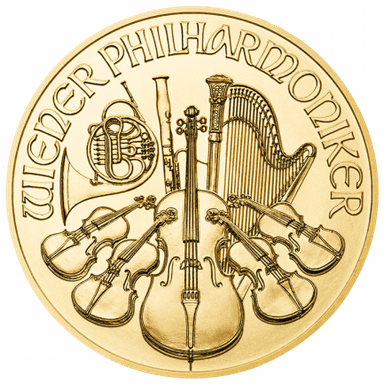 Gold Philharmonic 1/10 oz reverse